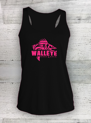 HD Fish - Modern Retro - Ladies Competitor™ Racerback Tank - Catfish, Walleye, Crappie and Bass