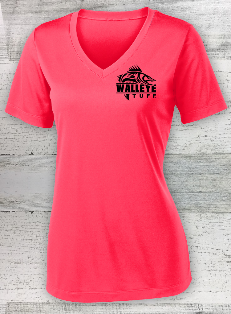 Walleye Tuff - Ladies V-neck Short Sleeve Tee